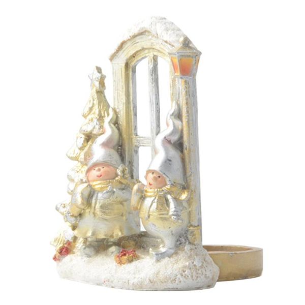 

candle holders 1pc resin christmas light holder decorative deskcandlestick (white)