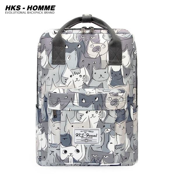 

backpack 2021 women cartoon mochila for girls boys travel rucksack cute cat printing shoulder bag teenage college school
