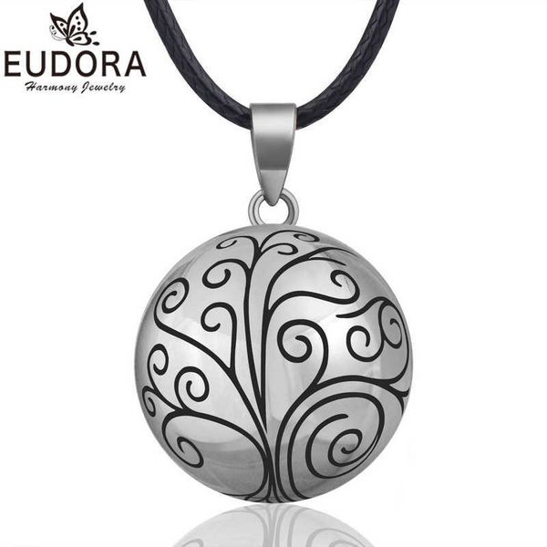 

eudora harmony pendant necklace tree chime bola women fashion jewelry gift mexican pregnancy ball 45''chain b316, Silver
