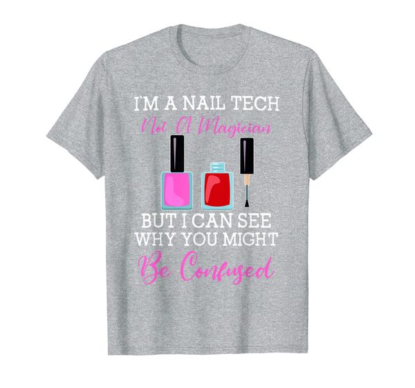 

nail tech fingernails manicurist technician artist t-shirt, White;black
