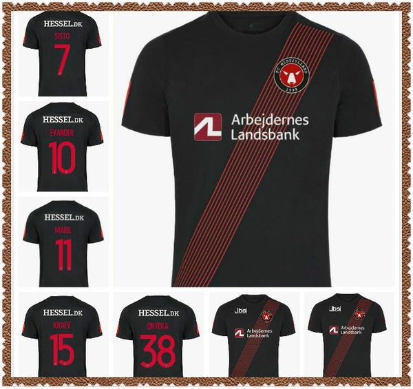 

20 21 midtjylland soccer jersey 2021 sisto evander mabil kraev onyeka home away third football shirts thailand quality, Black;yellow