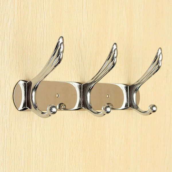 

stainless steel wall mounted rack metal hanger storage rail hooks holder hanging towel coat hat bag robe 3 bath accessory set