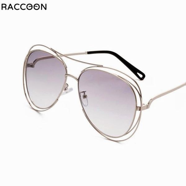 

sunglasses personalized oversize frame hollow women female wild ocean film glasses sun driving travel gradient uv400 spectacles, White;black