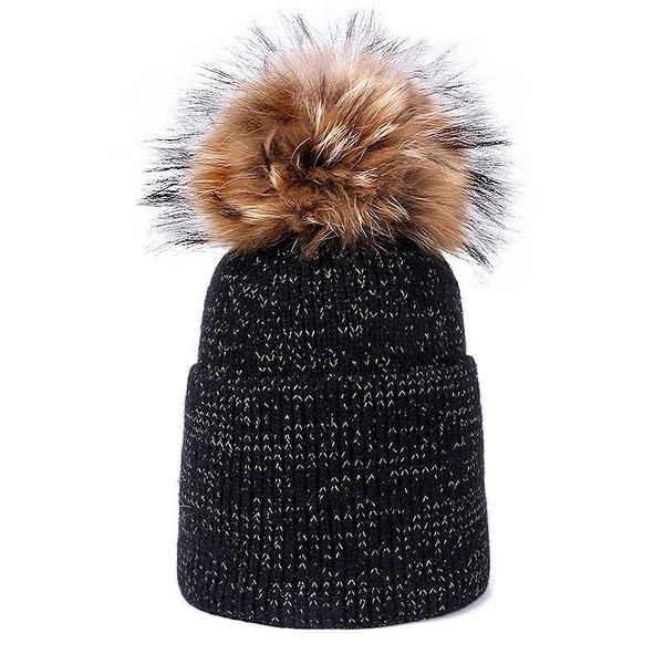 

beanies gold silk woolen white hat thickened warmth fashion knitted female korean version of core-spun yarn skullies cap