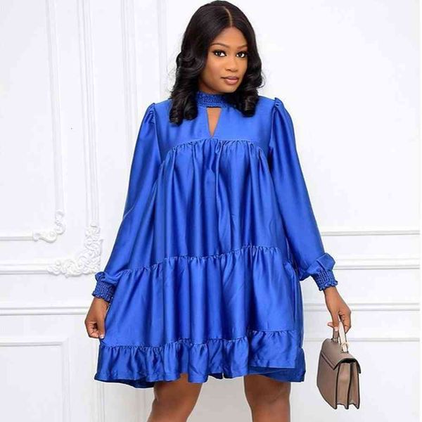 

dresses summer spring 2021 african dresses for women loose dress long sleeve elegant office ladies classy oversized vestidos new robes, Black;gray