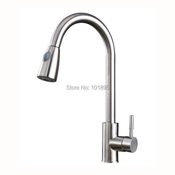 

kitchen faucets 304 stainless steel material nickel brushed of pull out mixer