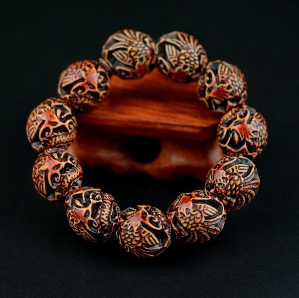 

david kabel mens bracelets 2021,carved wood bracelet,mens beaded & bangles link, chain, Black