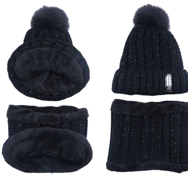 

winter knitting hat cycling warm tide cold fashion knitted hats two sets, Blue;gray