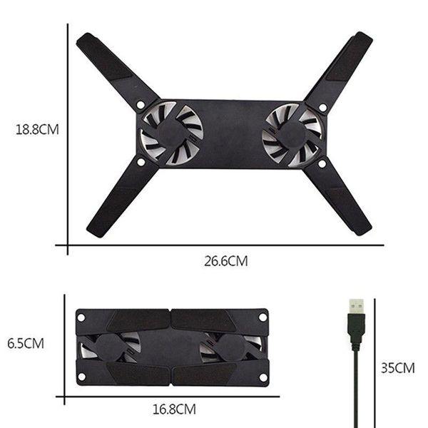 

lapcooling pads arrival foldable usb fan mini ocs notebook pad for 7"-15"