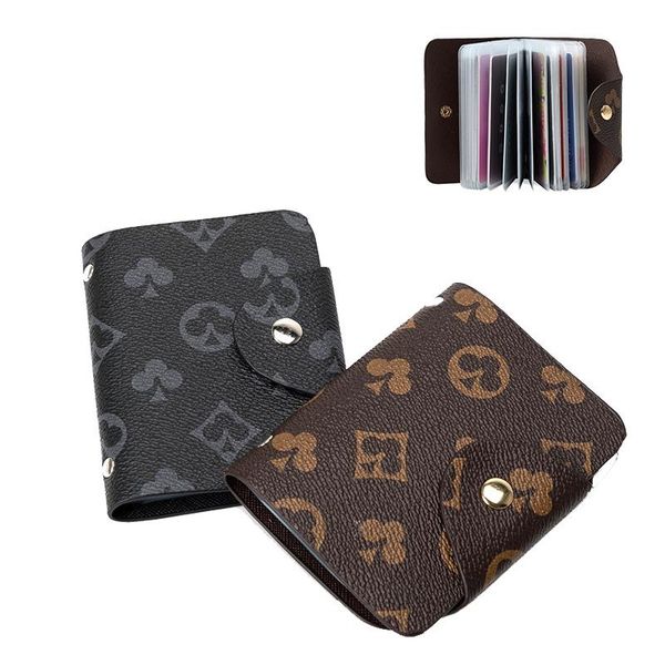 

card holders design mini slim holder pu multi slot s book wallet student protective cover, Brown;gray