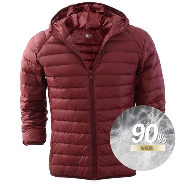

men's lightweight hooded down jacket new men's winter down jacket, Black