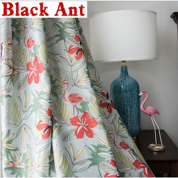 

curtain & drapes nordic style flame bird for living room sheer girl bedroom floral kitchen drape panel window treatment jd927#20