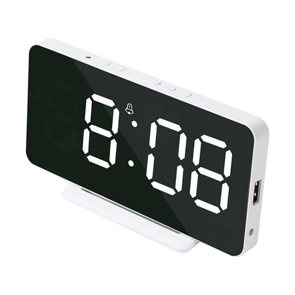 

other clocks & accessories creative large screen led mirror clock usb charging posensitive digital sleep alarm home decoration