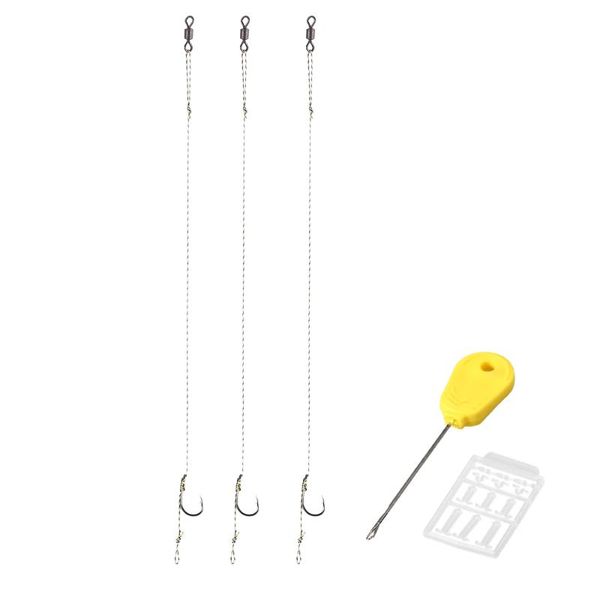 

braided fishing line hook rig needle driller set hair boilies bait s swinger hooks