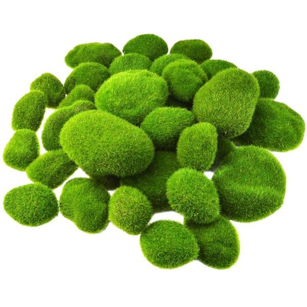 

decorative flowers & wreaths 36pcs 5 size artificial moss rocks green balls fake decor for floral arrangements gardens