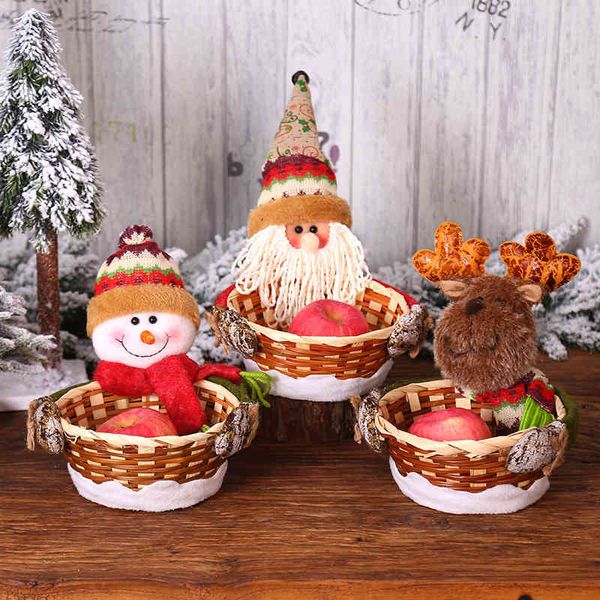 

christmas decorations knitted cloth fruit household tableornaments children's candy basket bag