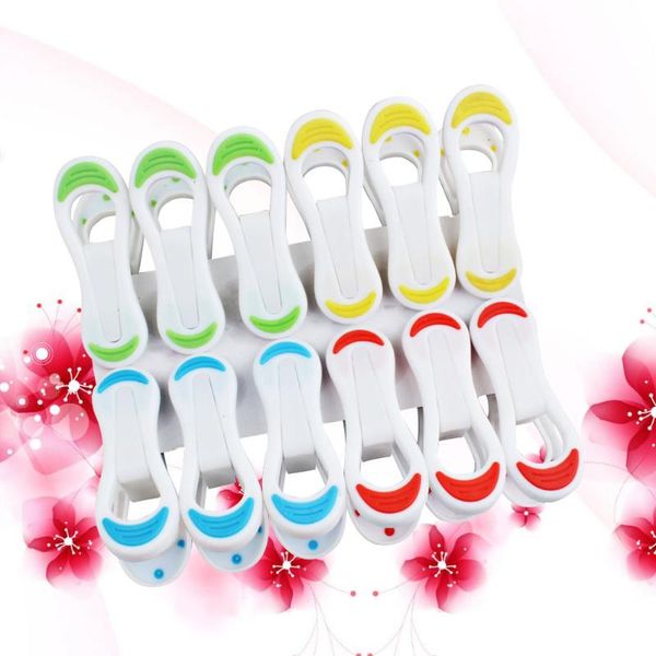 

hangers & racks 12pcs windproof clothespins anti-slip clothes laundry clips for socks blanket underwear (mixed colors)