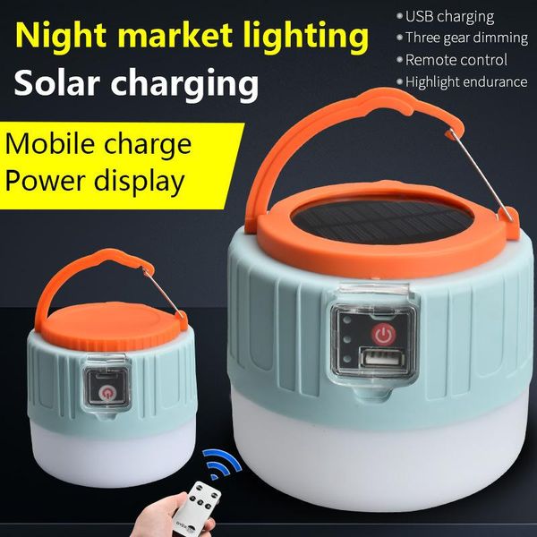 

solar lamps rechargeable bulb light usb remote control outdoor stand camping tent