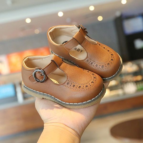 

girls leather shoes spring solid color kids boys sneakers toddler girl flat dress smg145, Black;grey