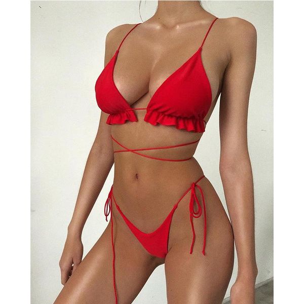 

women's swimwear 2021 bikini mini women swimsuit bandage brazilian set push up biquini beachwear, White;black