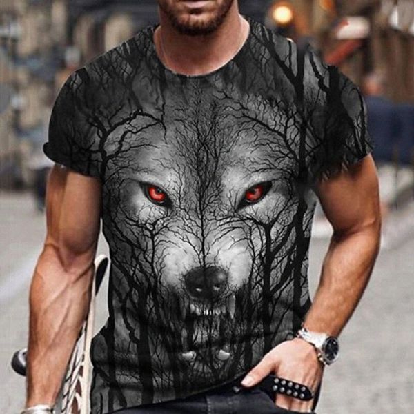 

men's tee t shirt shirt 3d print graphic prints wolf rose round neck daily holiday print short sleeve regular fit casual designer big, White;black