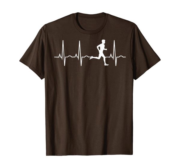 

running shirt for men - runners heartbeat gift t-shirt t-shirt, White;black