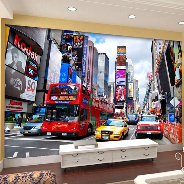 Benutzerdefinierte foto 3d tapete bus new york zeiten groß mural tv hintergrund wall büro wohnzimmer schlafzimmer wasserdicht