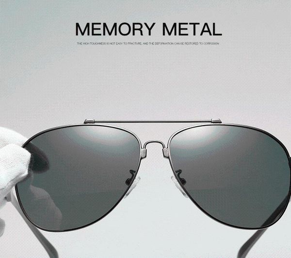 

luxury vintage aluminium magnesium sunglasses for men hd polarized driving sun glasses oversized pilot gafas de sol, White;black