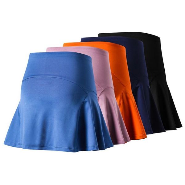 

skirts women fake two pieces set skirt with pants sports tennis short mini fashion fitness security running breathable, Black