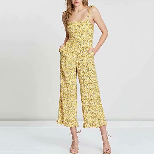 

women's jumpsuits & rompers women vintage chic floral print spaghetti strap fashion bow tie sleeveless elasticity female playsuits, Black;white