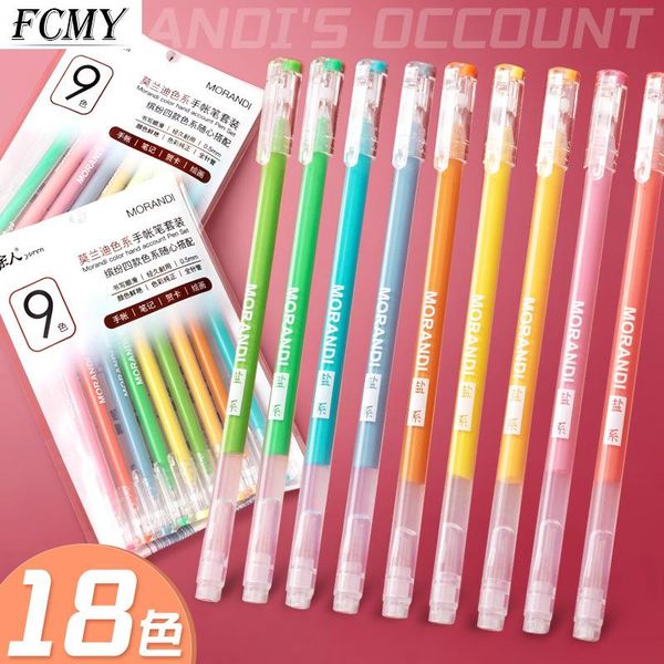 

gel pens 9pcs/set kawaii morandi creative drawing tools cute pen sets school office stationery japanese supplies