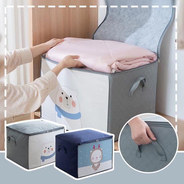 

storage bags non-woven family clothes box organizer quilt pillow blanket bag save space dampproof sorting
