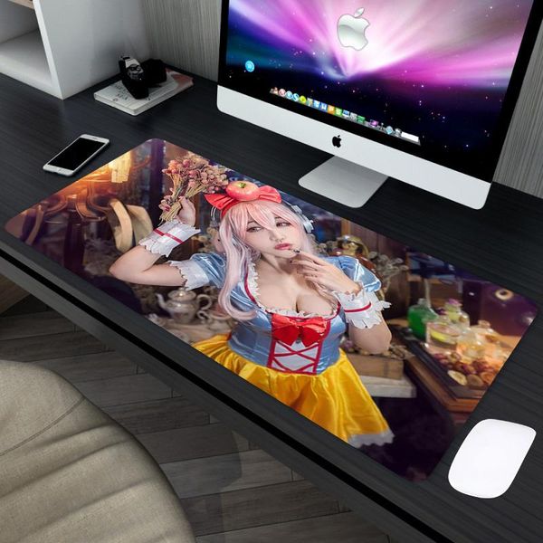 

mouse pads & wrist rests girl pad desk mat rubber computer carpet mousepad gamer keyboard extended mats gaming for pc