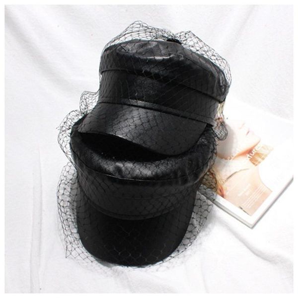 

berets cpop 5 patterns fashion ployester fiber woolen beret hat lattice stripe hats winter personality elegant women, Blue;gray