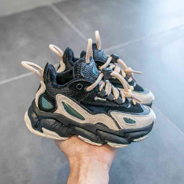 

boys' daddy spring autumn girls' 2021 new sports middle and small children's fashion shoes black