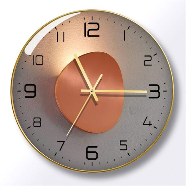 

wall clocks 12 inch gold black clock with glass silent minimalist nordic fashion non ticking wooden backboard horloge murale