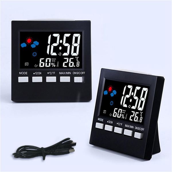 

electronic digital alarm clock calendar voice control lcd screen with backlight display for home bedroom or office other clocks & accessorie