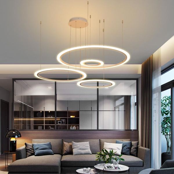 

led ceiling lights for living room bedroom study home deco ac85-265v modern white/brown suspend mounted lamp
