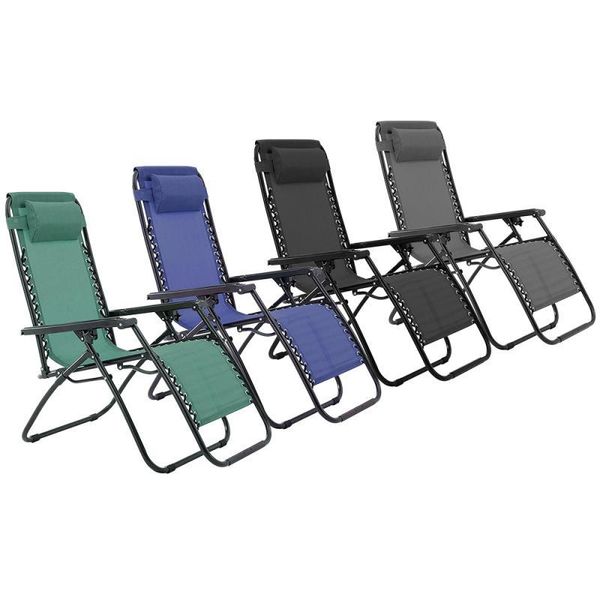 

camp furniture 1 pair outdoor camping beach chair lounge patio padded folding lawn recliner portable chairs