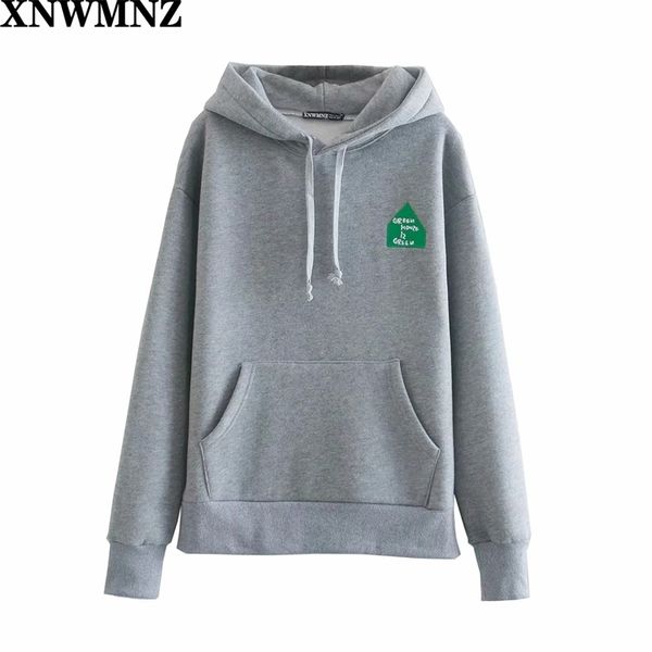 

fashion oversized hoodie women vintage long sleeve pocket adjustable drawstring hood chic couple hoodie 210520, Black