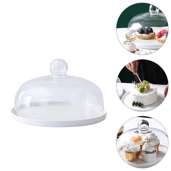 

dishes & plates household ceramic cake plate dessert fruit platter with glass cover