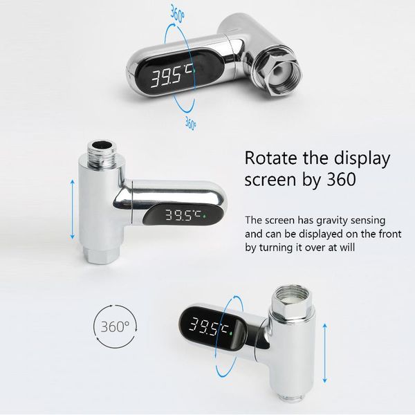 

smart home control water thermometer intelligent temperature meter flow power 360Â° rotating digital screen