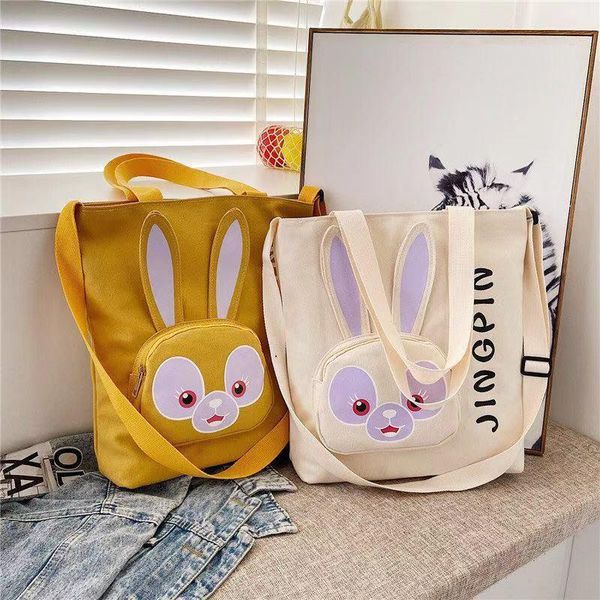 

evening bags korean fashion ears canvas tote bag ladies casual large capacity shopping college style women's shoulder