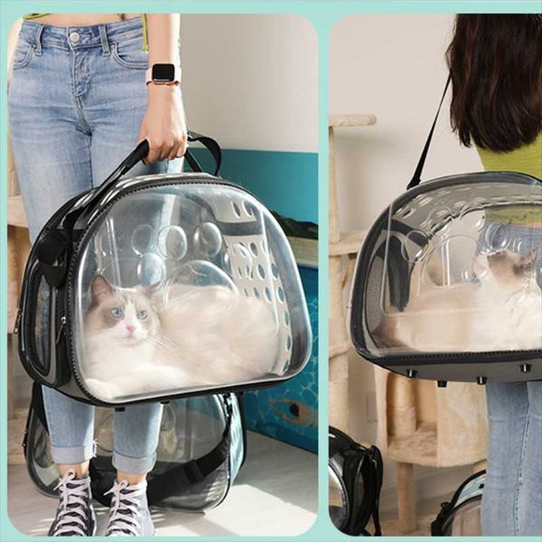 

cat carriers,crates & houses carrier portble folding dog bag collapsible space travel backpack single shoulder handbag portable transport ca