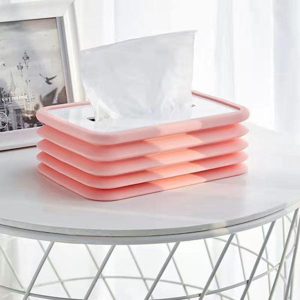 

tissue boxes & napkins foldable paper box soft silicone elastic lifting wide application simple napkin pumping tray car home decor