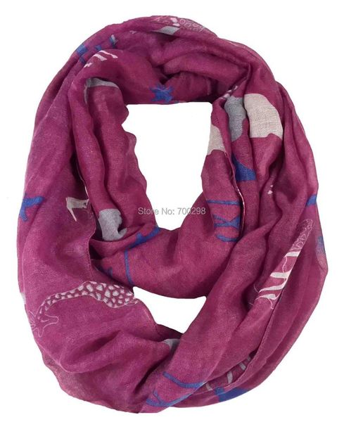 

scarves giraffes animal print women's infinity loop scarf lady snood gift accessories,, Blue;gray