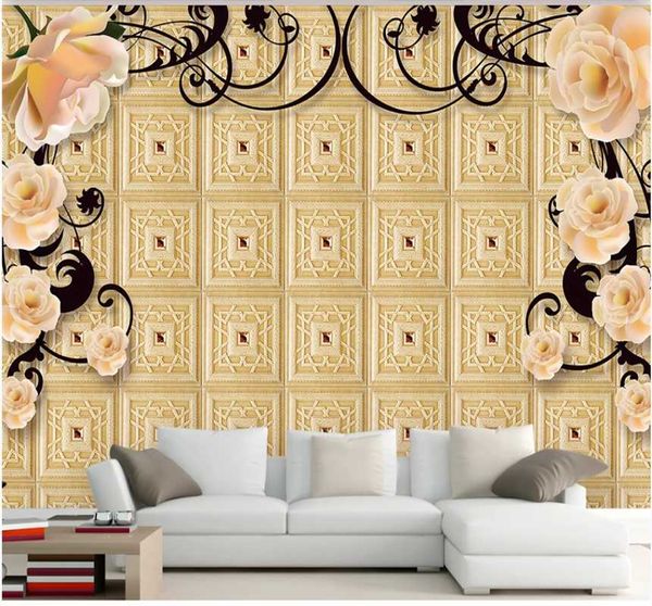

wallpapers xuesu high-grade european style simple living room tv sofa background wall custom wallpaper 8d waterproof cloth