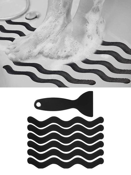 

bath mats 24pcs stair steps anti-slip rubber bathroom bathtub transparent /black non-slip stickers with shower strip