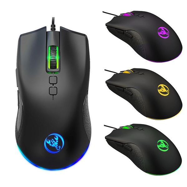 

mice ergonomic wired gaming mouse led 6400 dpi usb computer gamer rgb with backlight macro customization for pc laptop