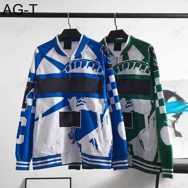 

men's jackets with fashion statue of liberty print baseball jacket boy's coat active men outerwear, Black;brown